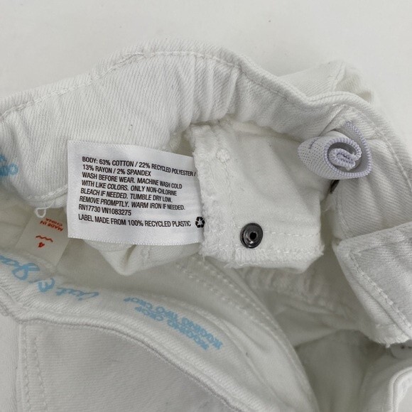 Cat & Jack girls 4 White Jegging Crop Jeans Capri Adjustable Waist - Picture 6 of 6